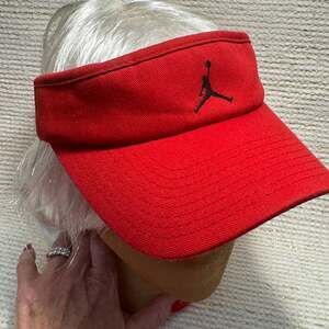 Air Jordan Red Velour Jumpman Y2K Visor Cap
